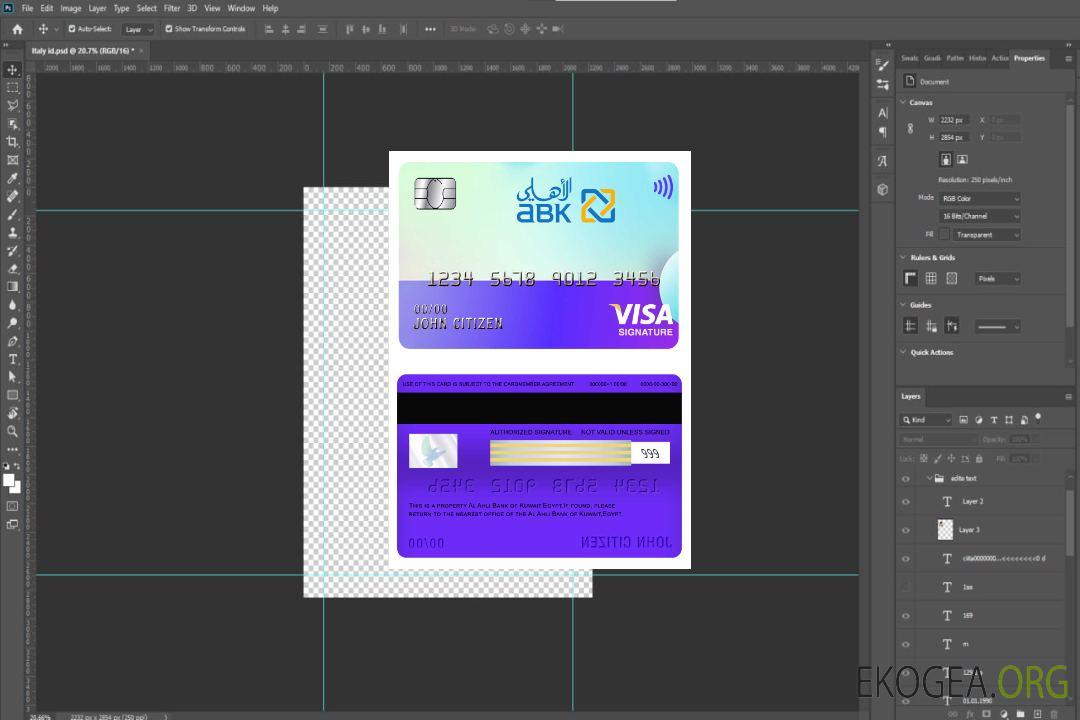 Carte de signature de visa de la banque Al Ahli d'Égypte du Koweït template Carte de signature de visa de la banque Al Ahli d'Égypte du Koweït template